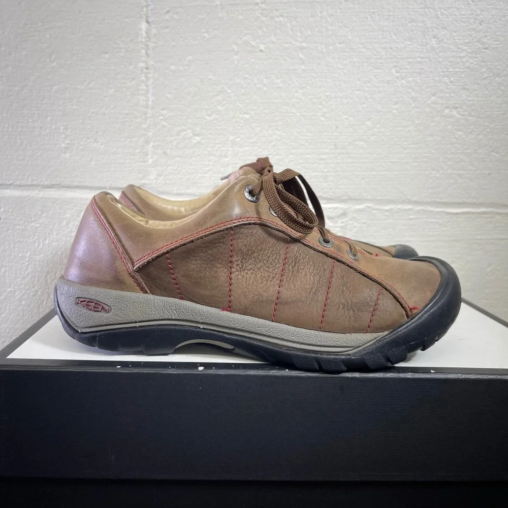 Keen Presidio Brown Leather Comfort Walking Shoes Lace up Women's‎ 8.5 US/6 UK